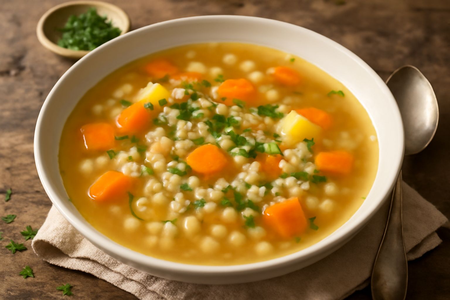 Minestra d'orzo perlato