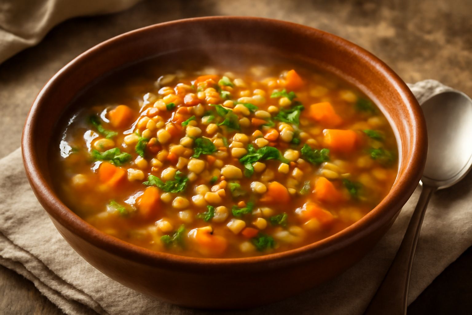 Minestra d'orzo tostato
