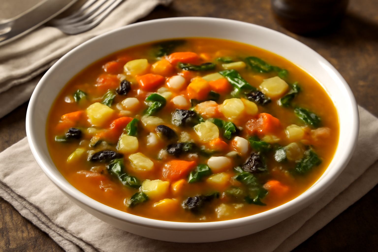 Minestrone con bucce di formaggio