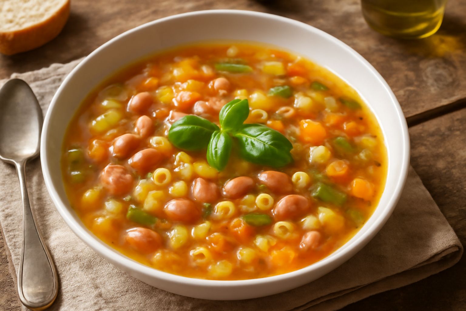 Minestrone con pasta e fagioli