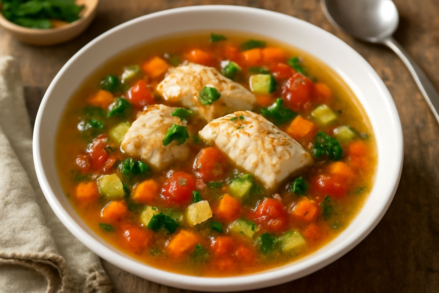 Minestrone di pesce: brodo ricco che nutre e rinfresca il corpo
