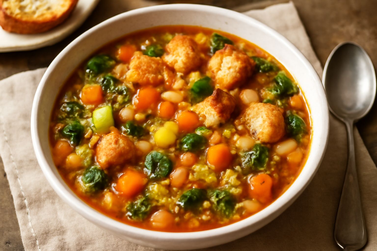 Minestrone di verdure e pane
