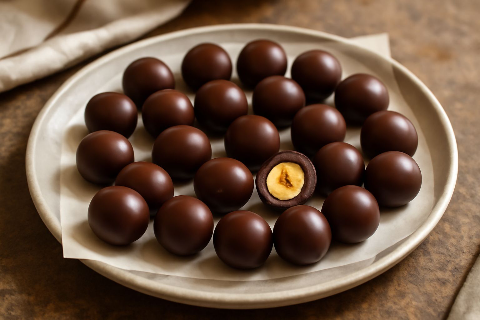 Nocciole ricoperte di cioccolato