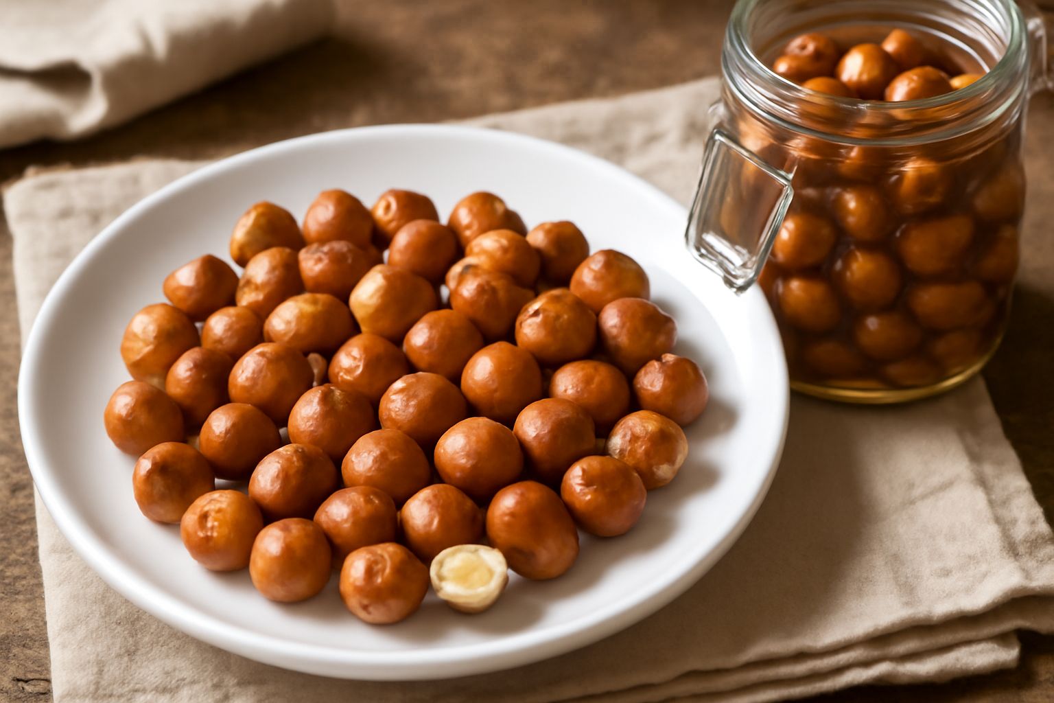 Nocciole tostate conservate