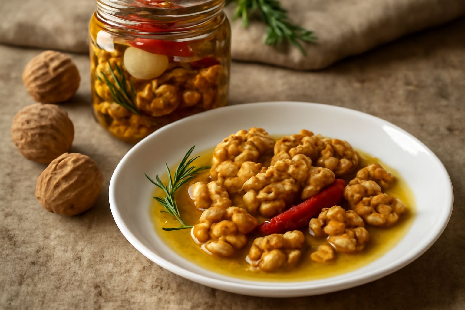 Noci conservate sott'olio