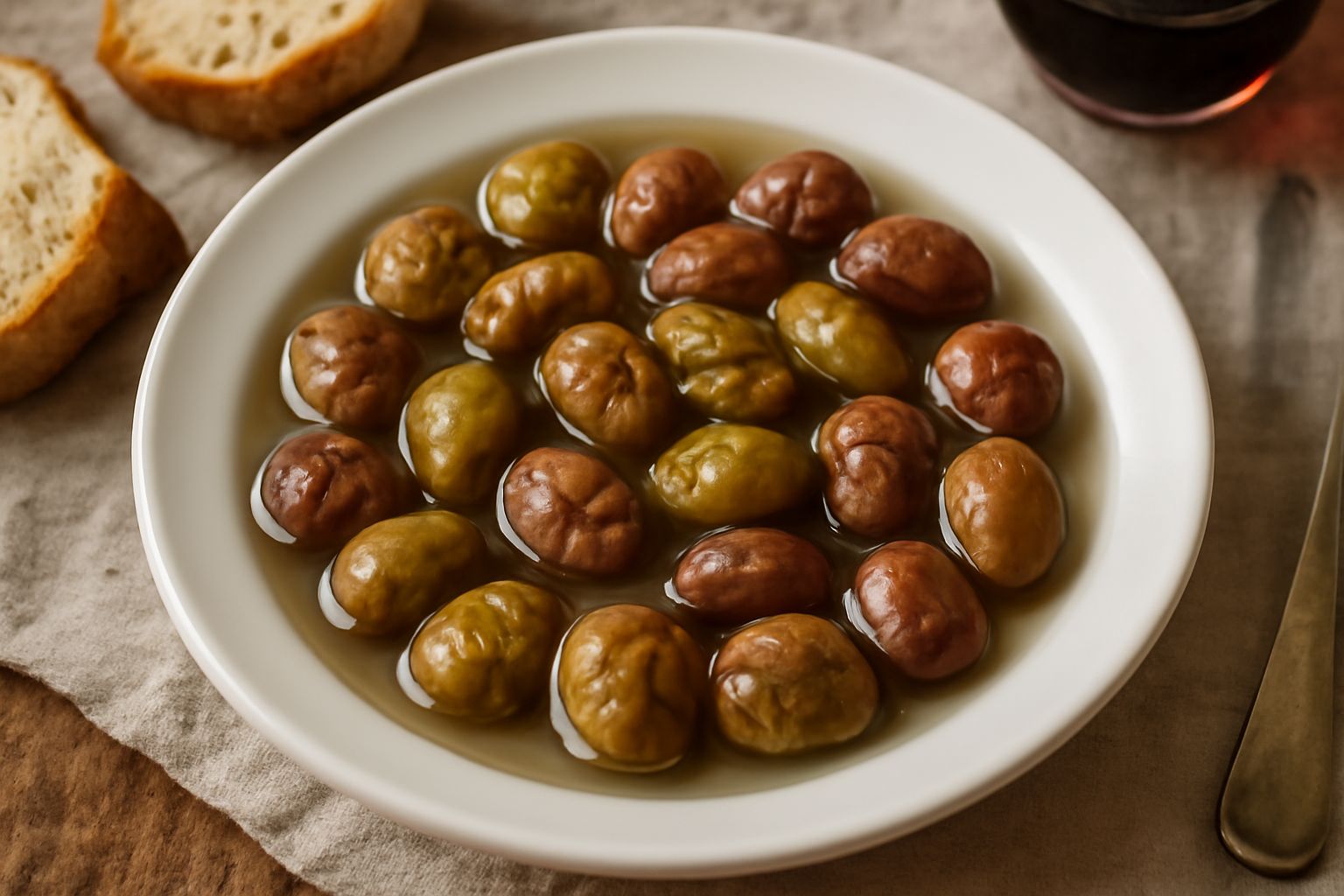 Olive schiacciate in salamoia