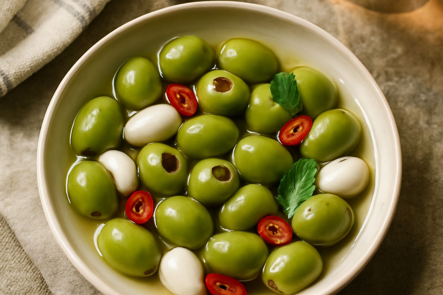 Olive verdi conservate