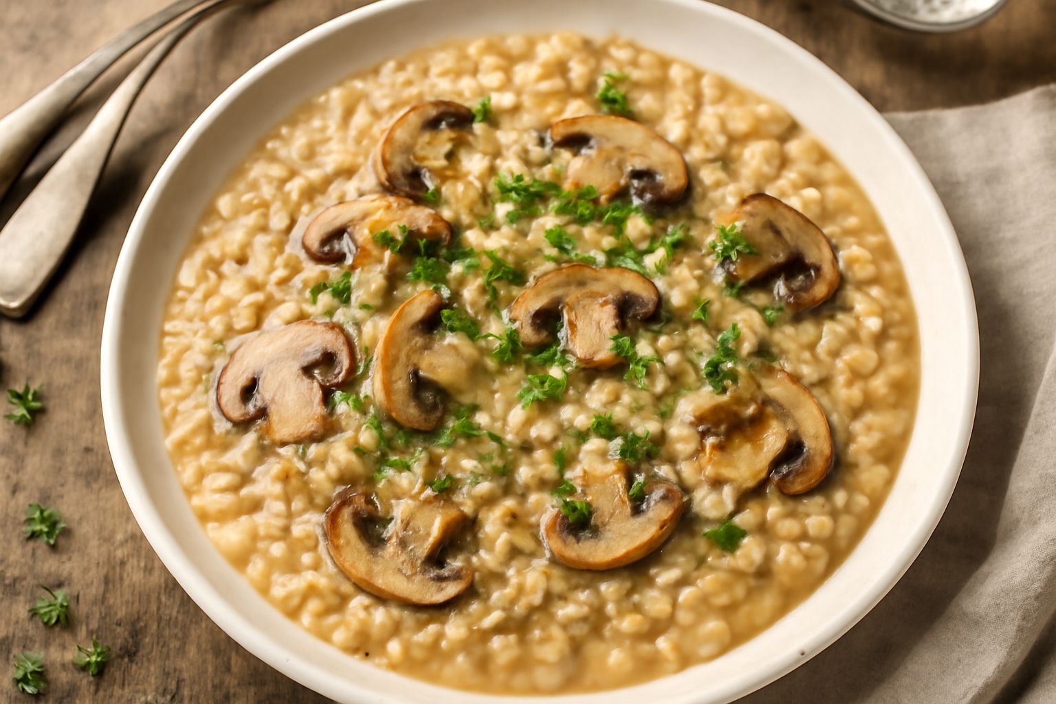 Orzotto con funghi
