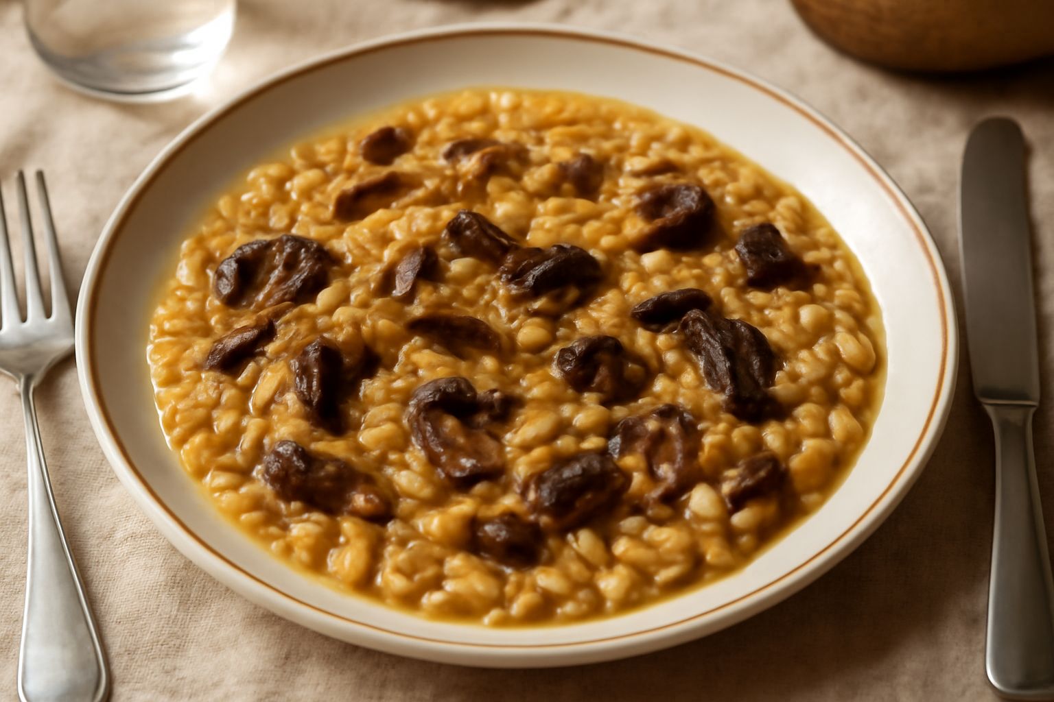 Orzotto con funghi secchi