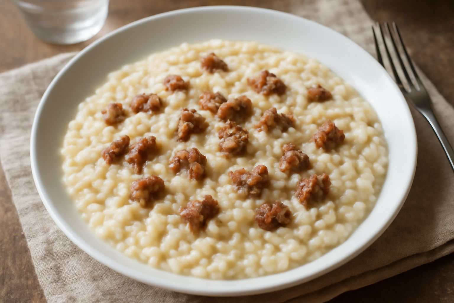 Orzotto con salsiccia