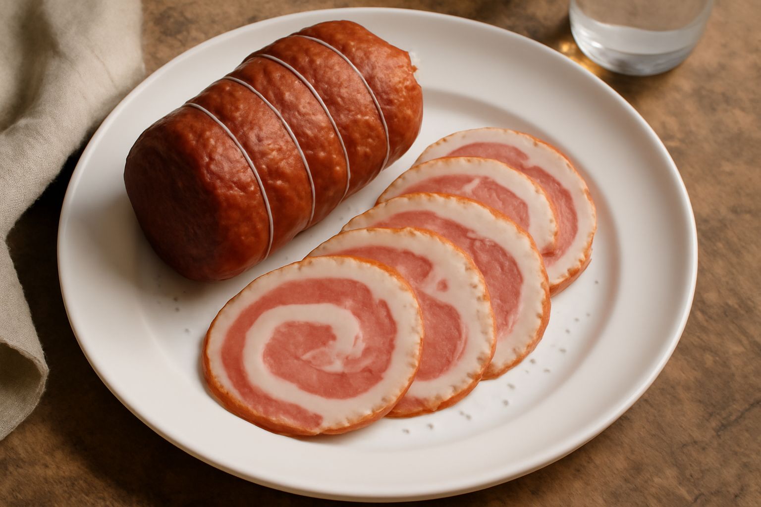 Pancetta arrotolata conservata
