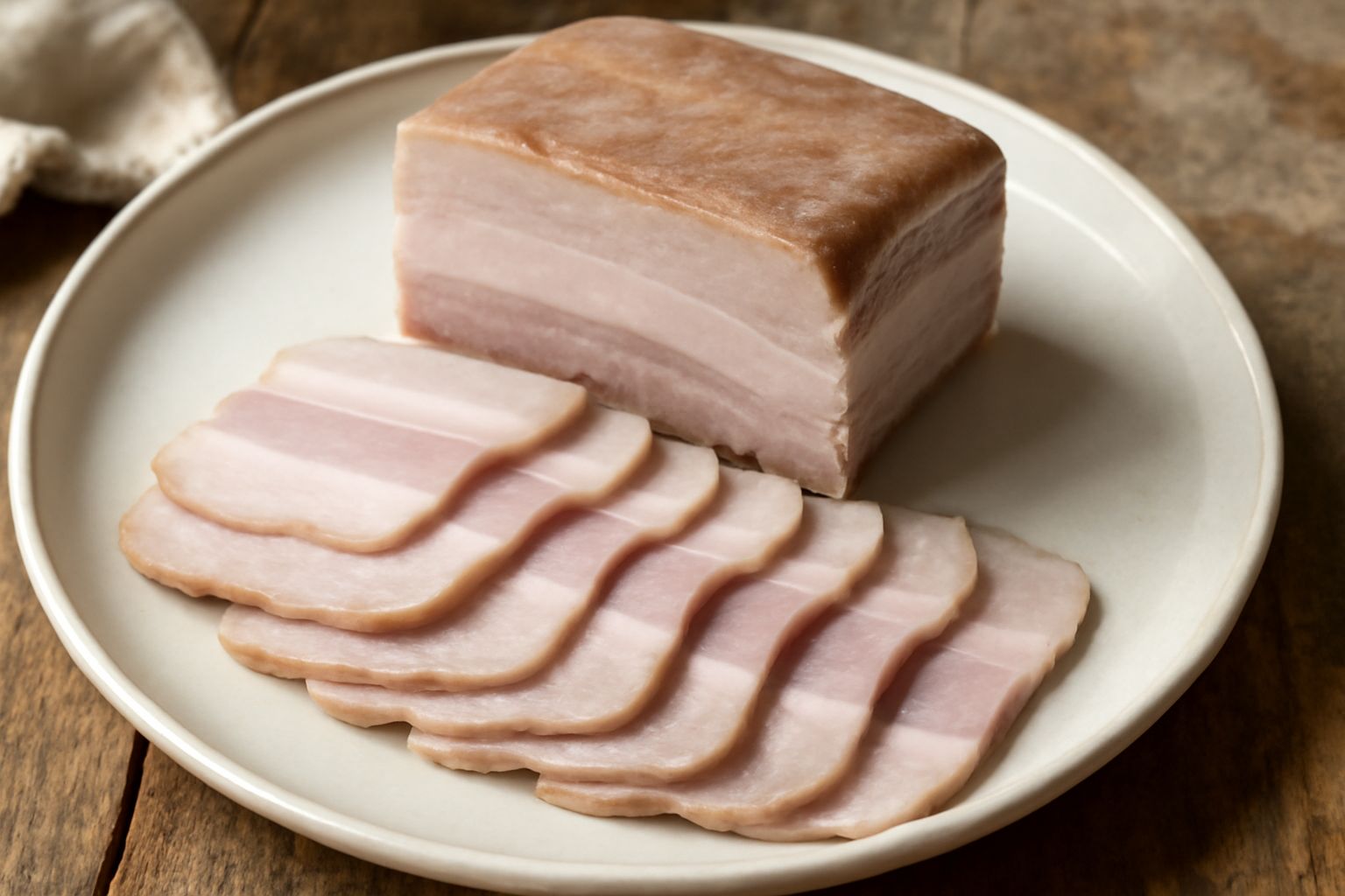 Pancia di maiale salata e cotta
