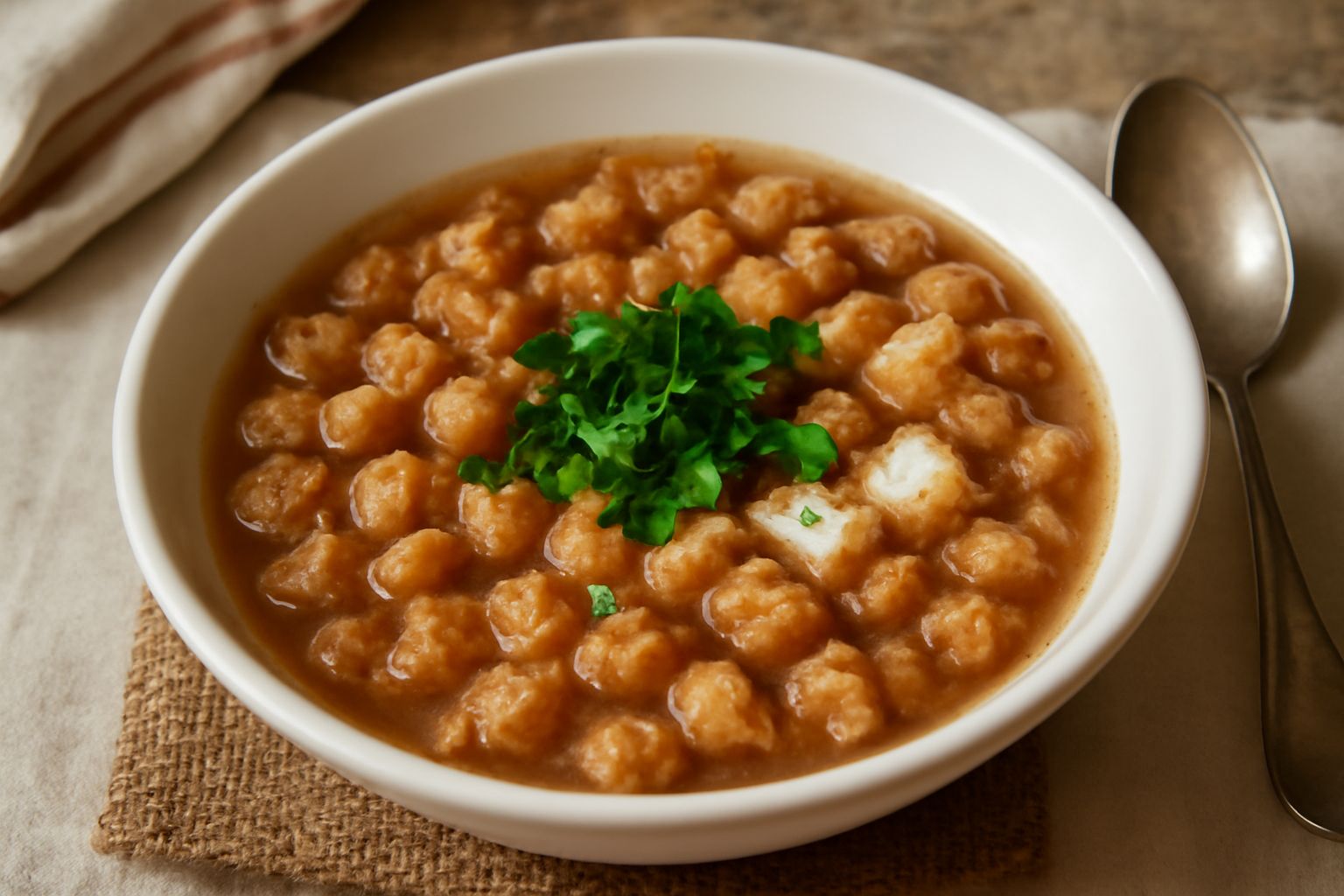 Pane bruciato in brodo