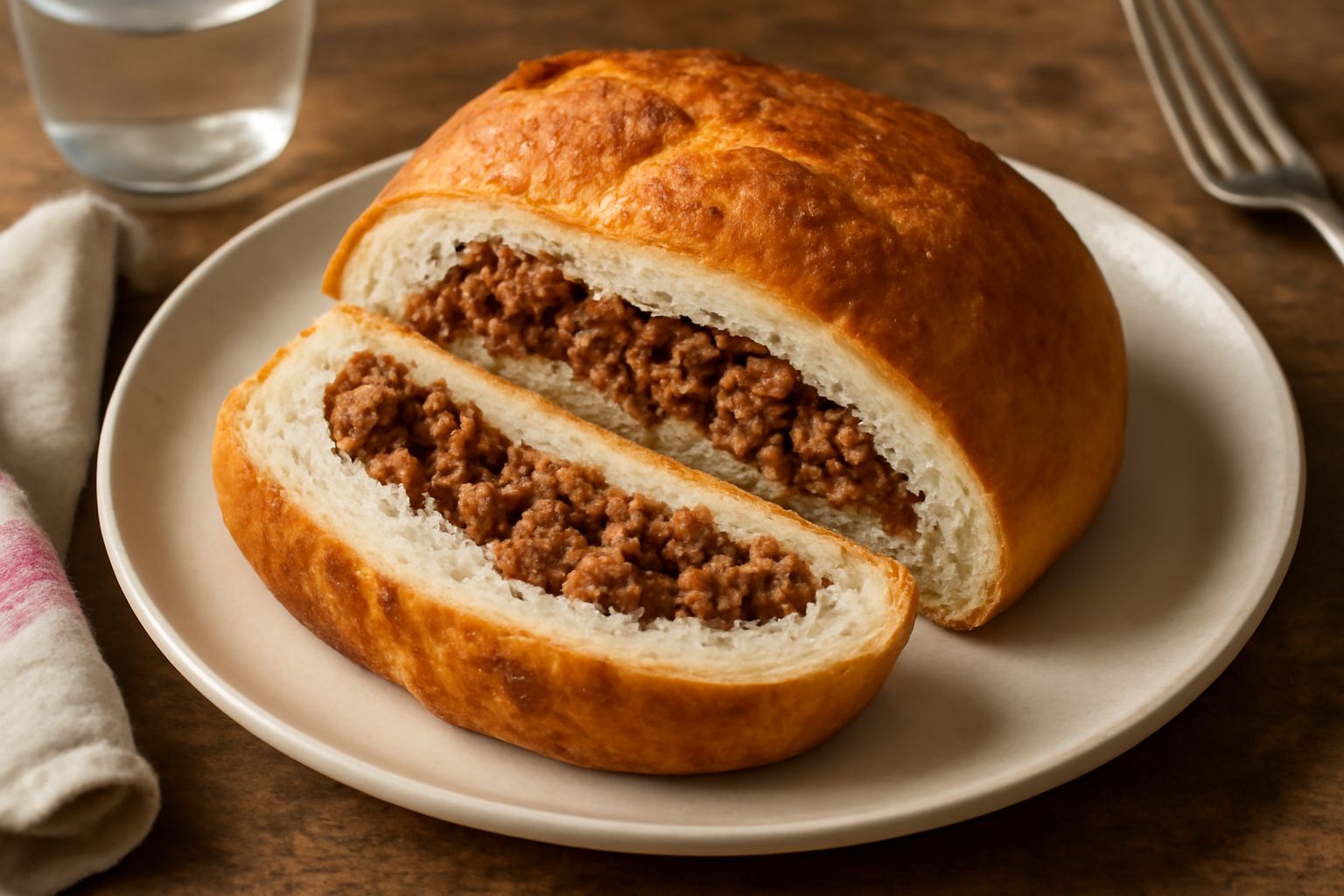 Pane con ripieno di carne