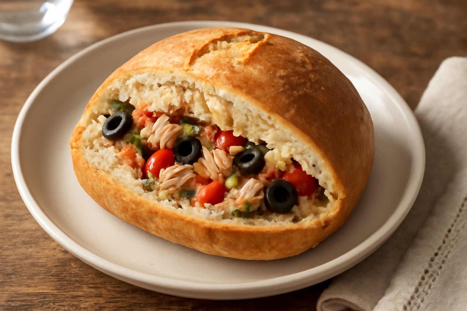 Pane con ripieno di pesce