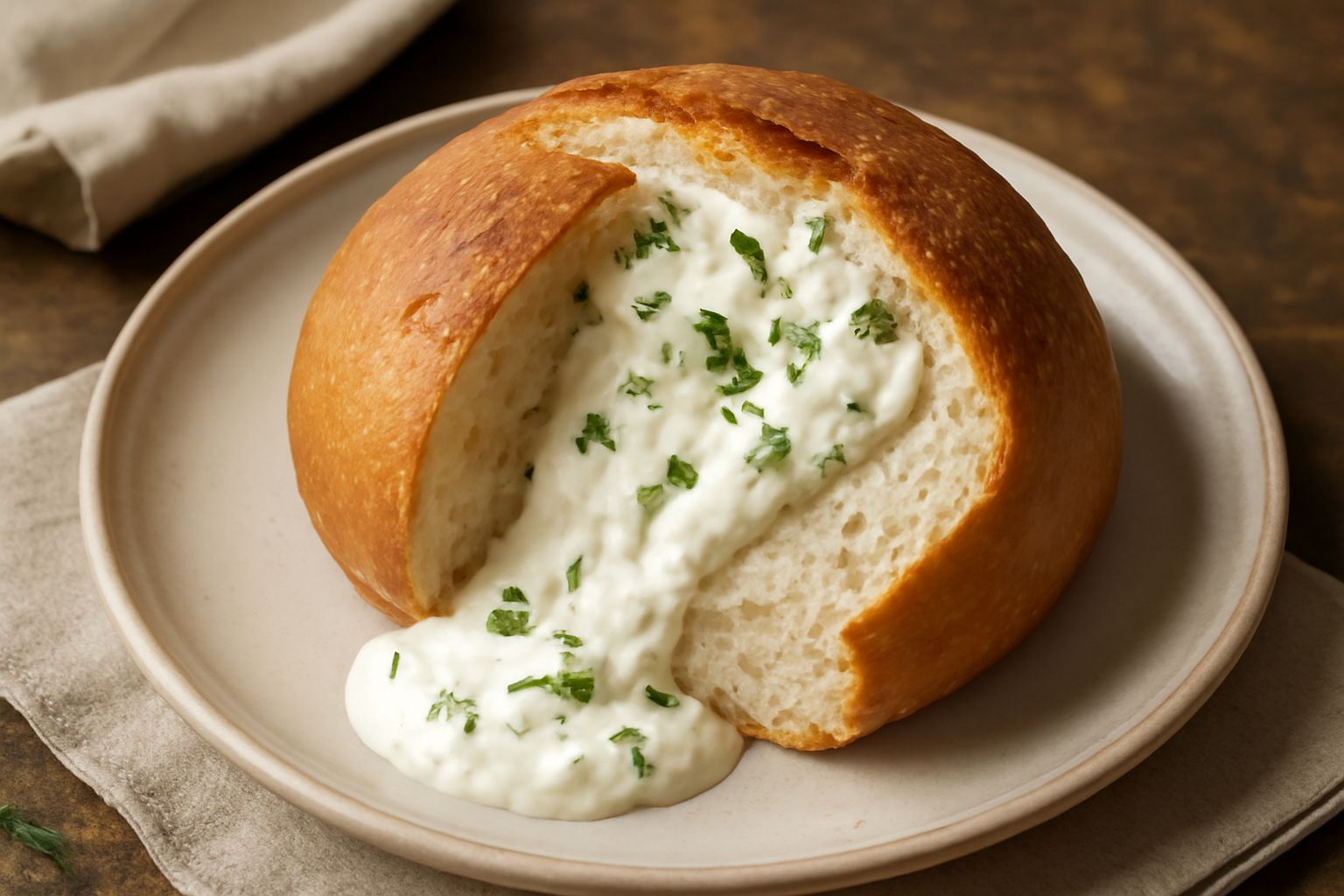 Pane con ripieno di ricotta