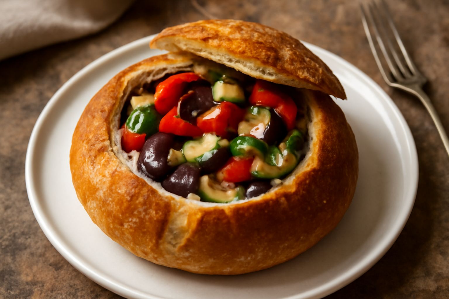 Pane con ripieno di verdure