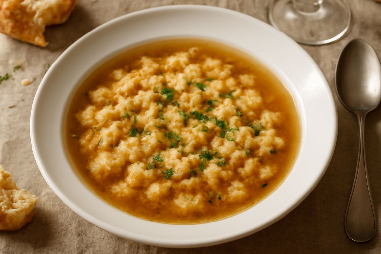 Pane grattugiato in brodo di carne