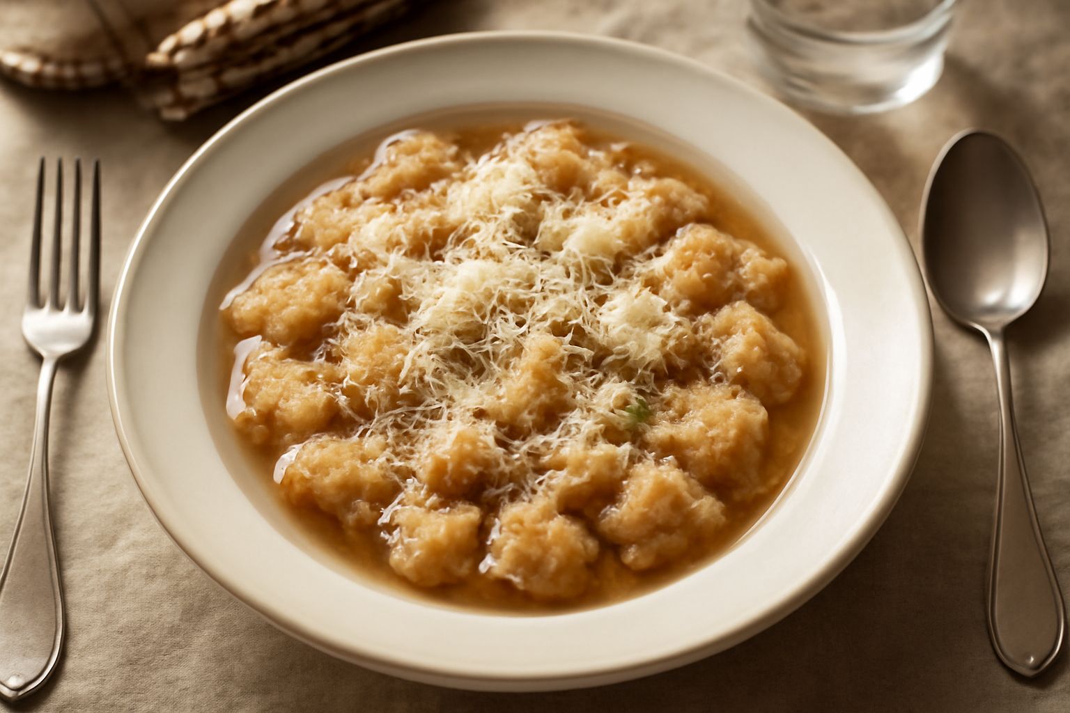 Pane raffermo ripassato in brodo