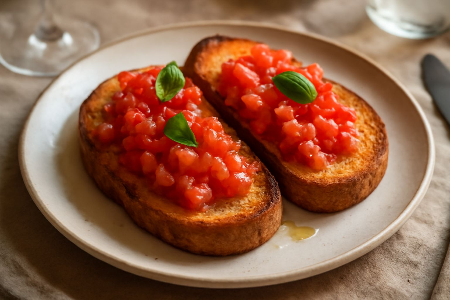 Pane raffermo tostato con pomodoro