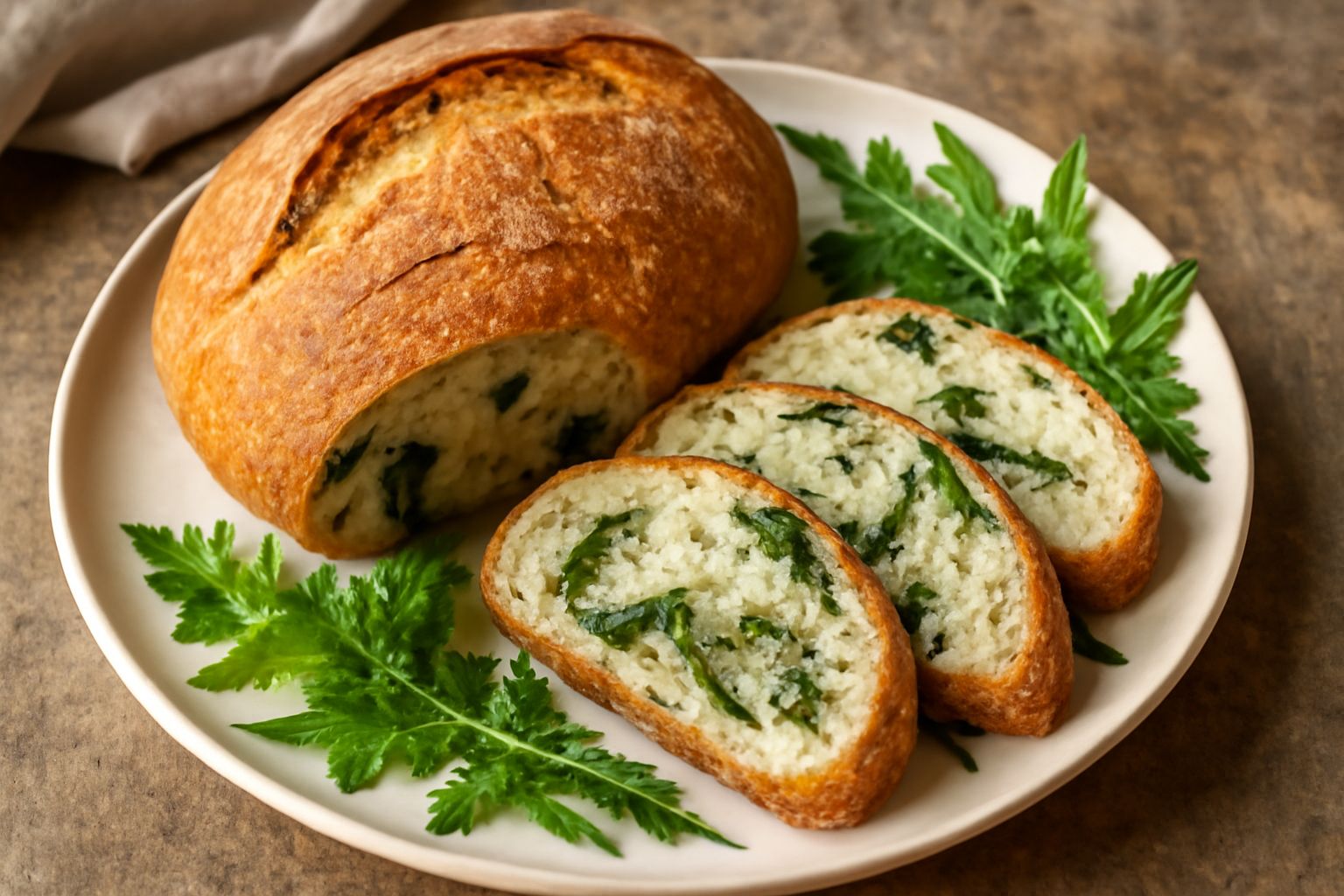Pane ripieno di verdure selvatiche