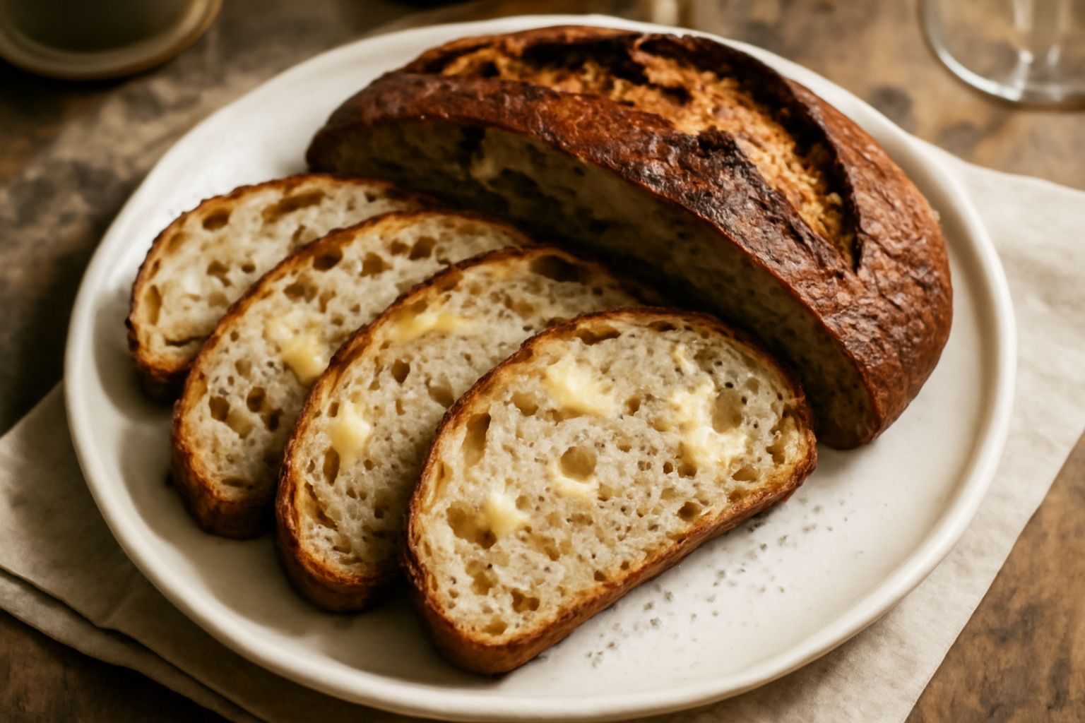 Pane rustico con formaggio e pepe