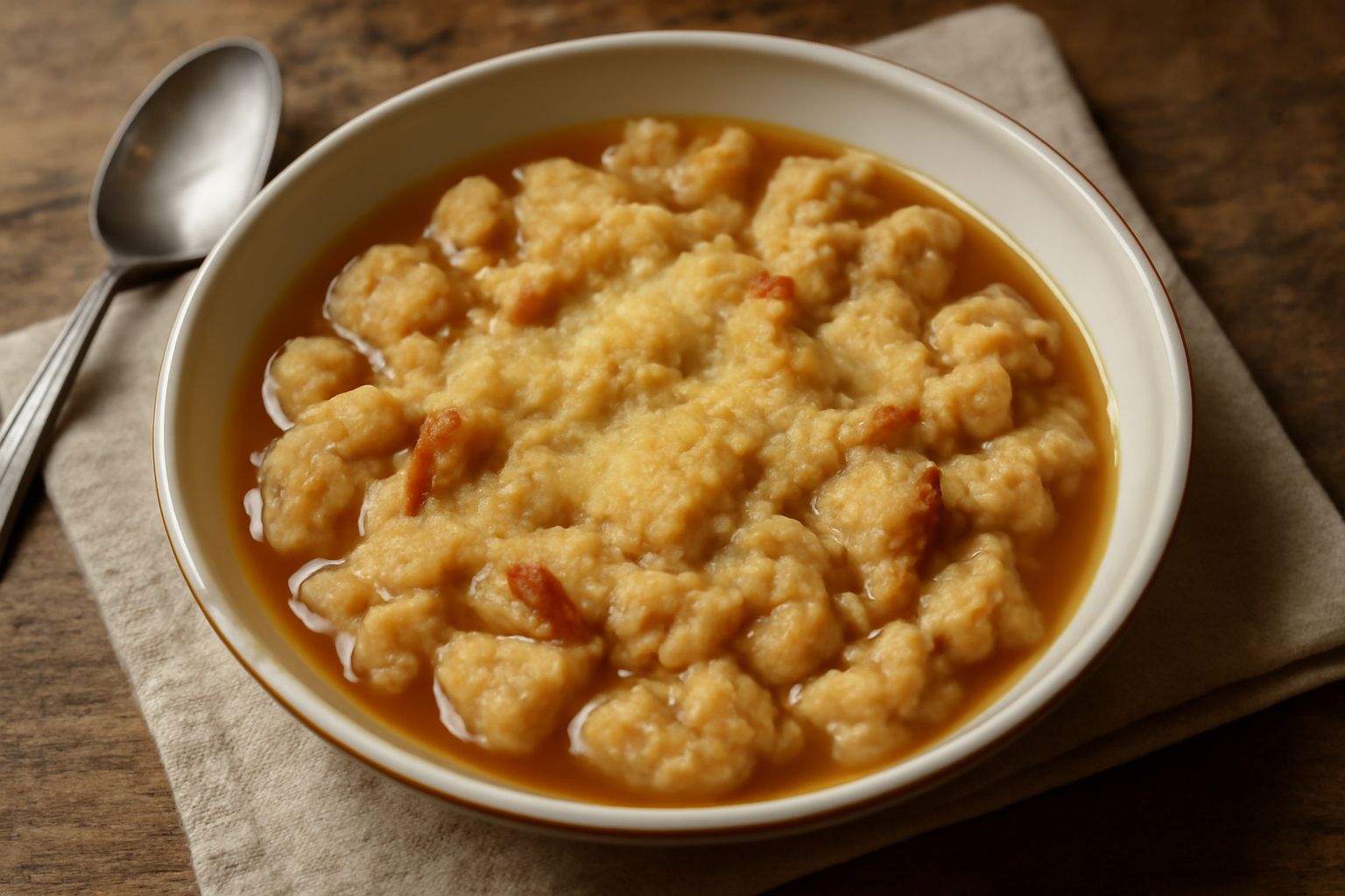 Pane secco ammollato nel brodo