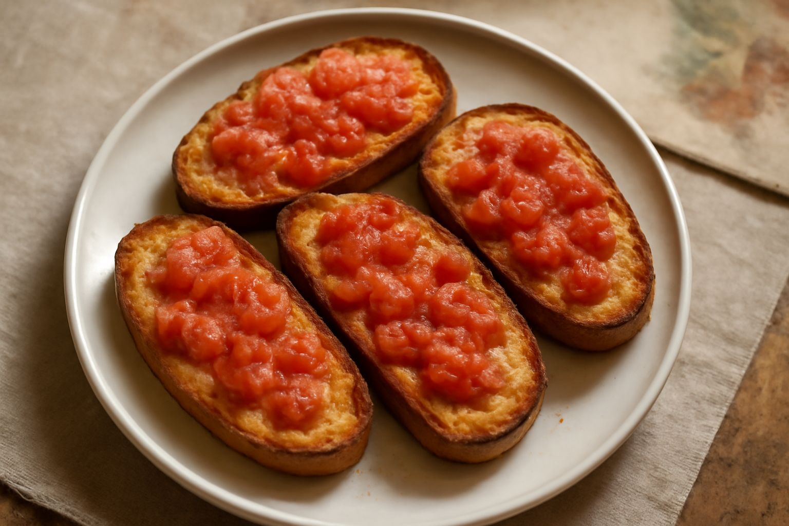 Pane tostato con pomodori