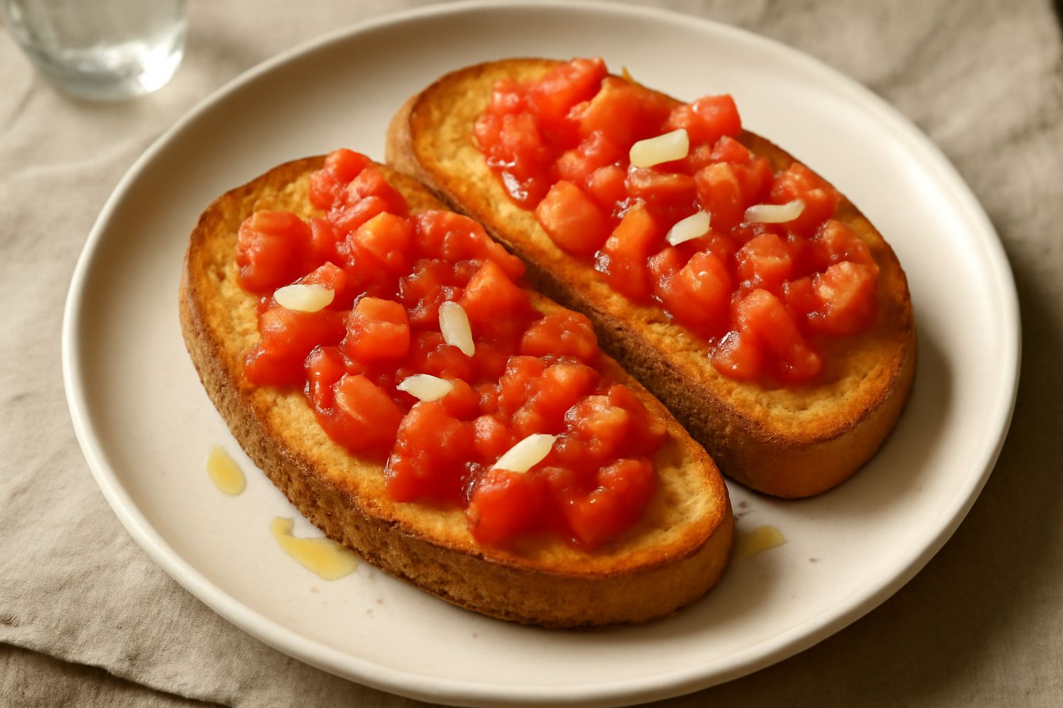 Pane tostato con pomodoro fresco