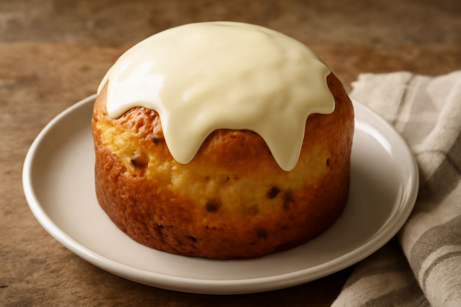 Panettone con la glassa d'uovo