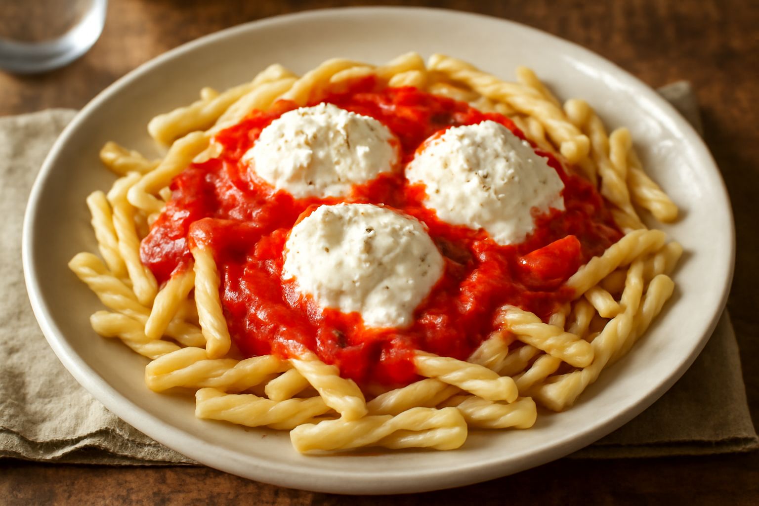 Pani cunzatu ca' salsa e ricotta