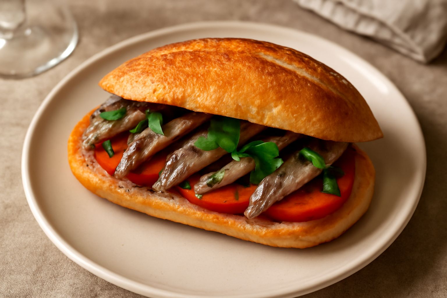 Panino con le acciughe