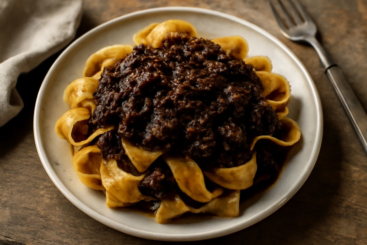Pappardelle al cinghiale in umido