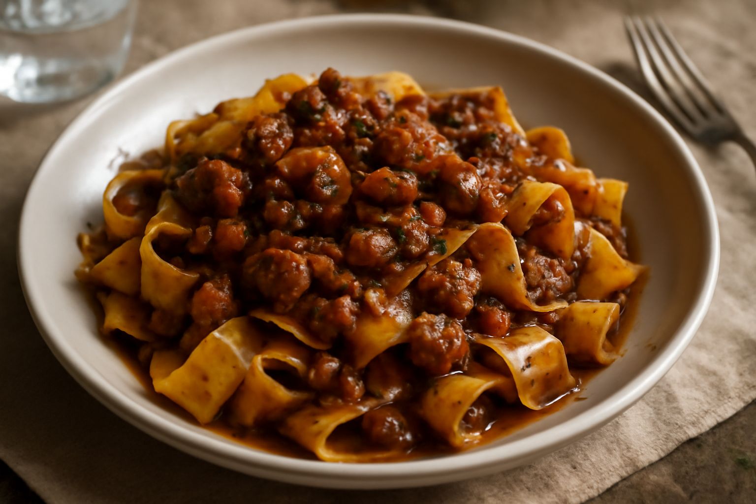 Pappardelle al ragù di animelle