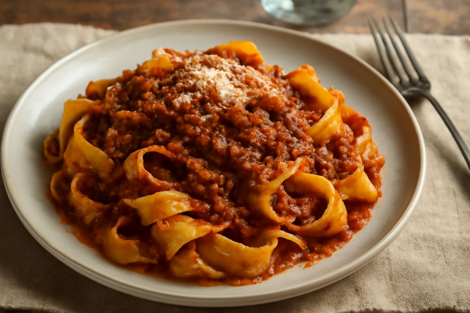 Pappardelle al ragù modicano