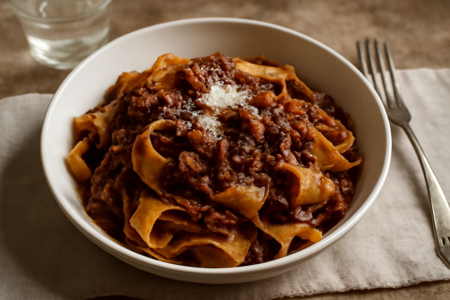 Pappardelle con ragù d'avanzi