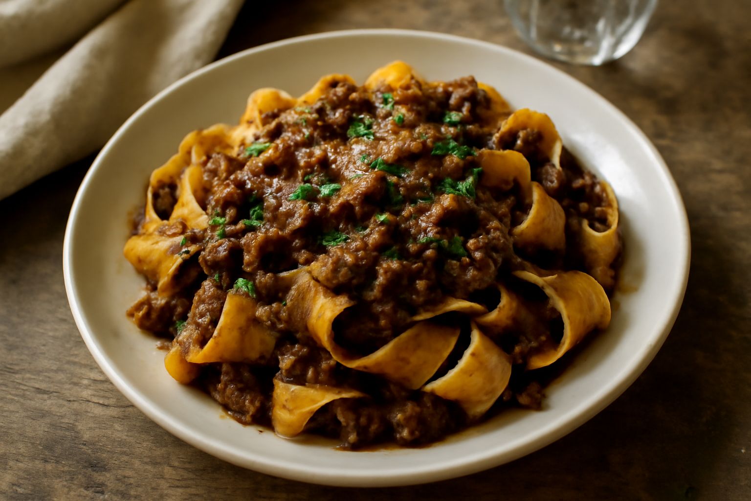Pappardelle con ragù di rigaglie