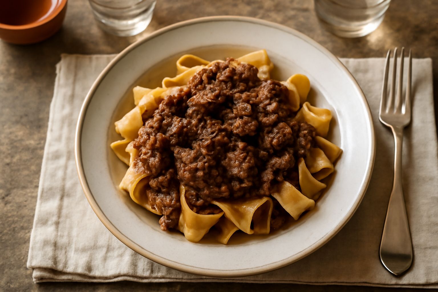 Pappardelle di caccia: carne selvatica che nutre il corpo con ferro e proteine pregiate