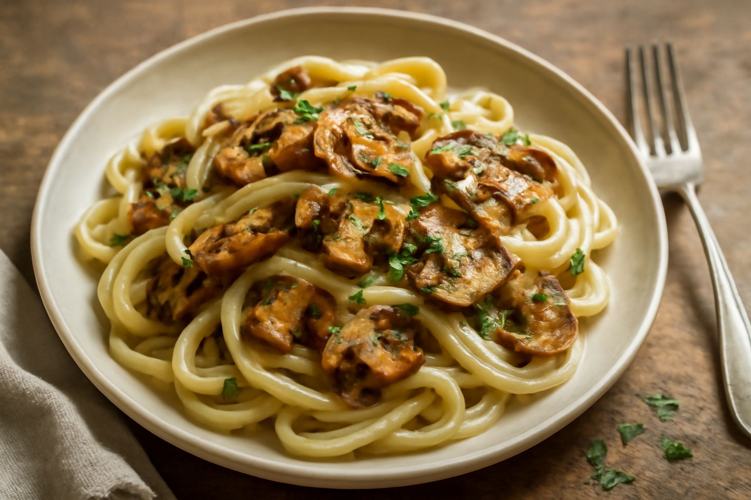Pasta ai funghi trifolati