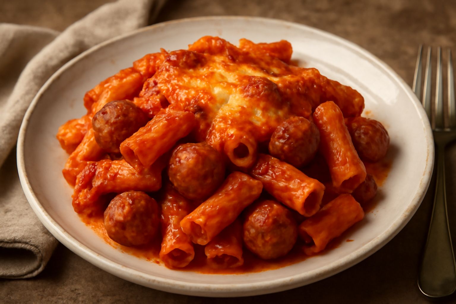 Pasta al forno con polpettine