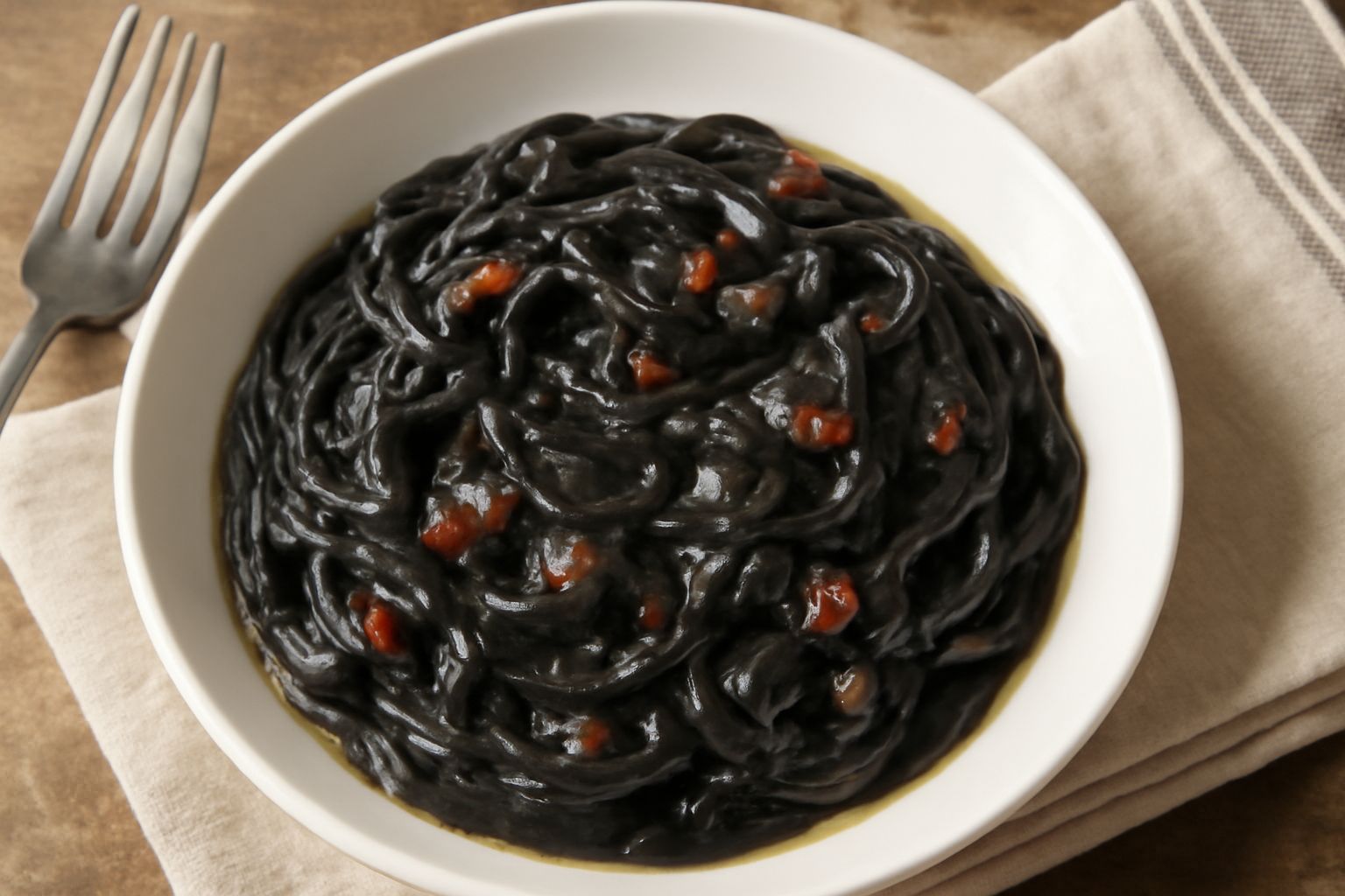 Pasta al nero di seppia toscana