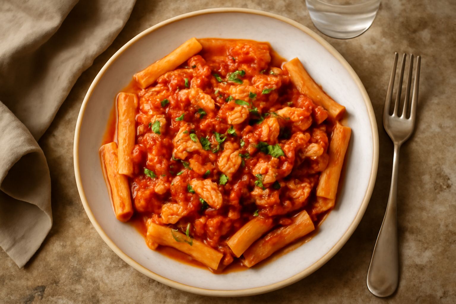 Pasta al sugo di pesce stocco
