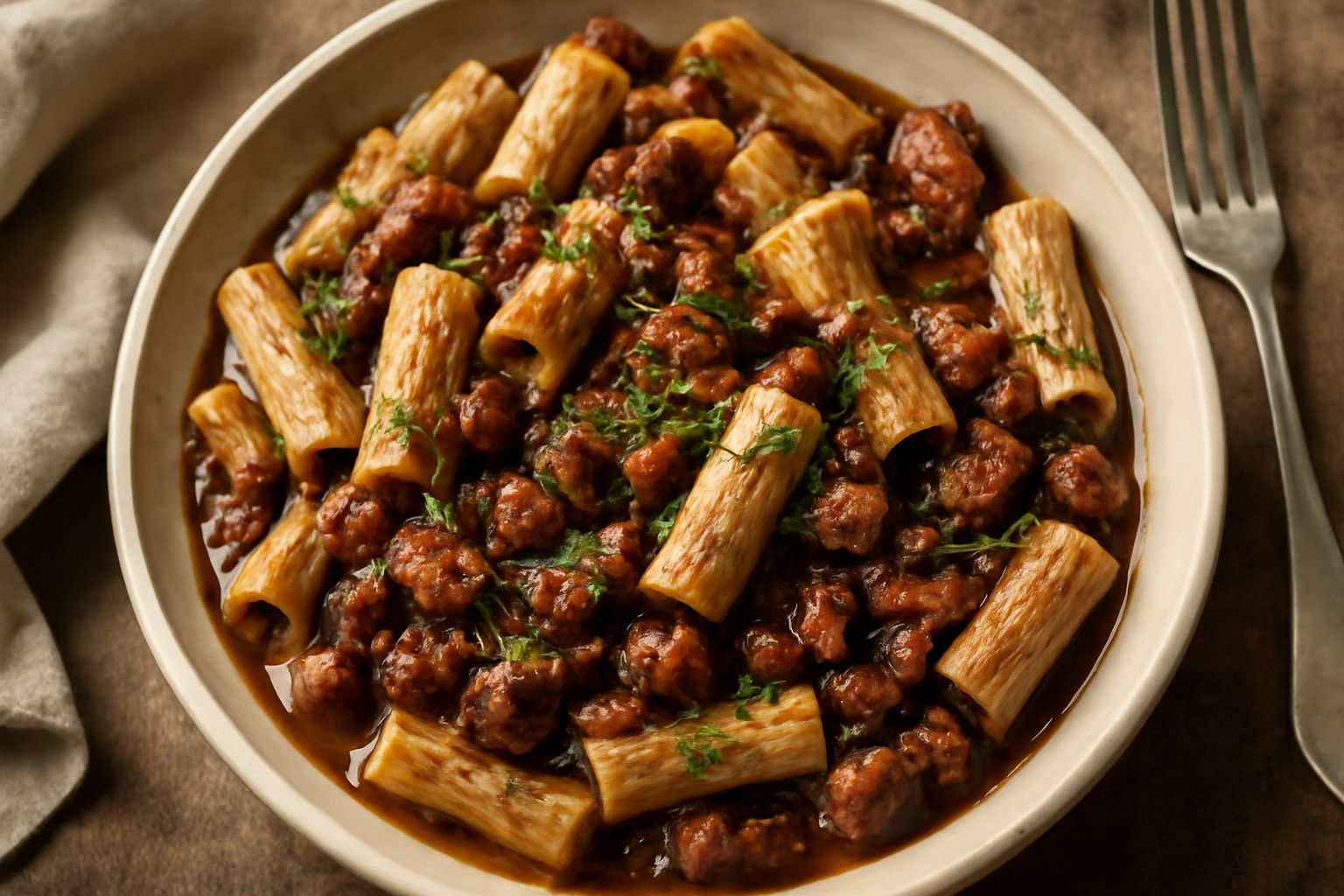 Pasta alla norcina con ritagli