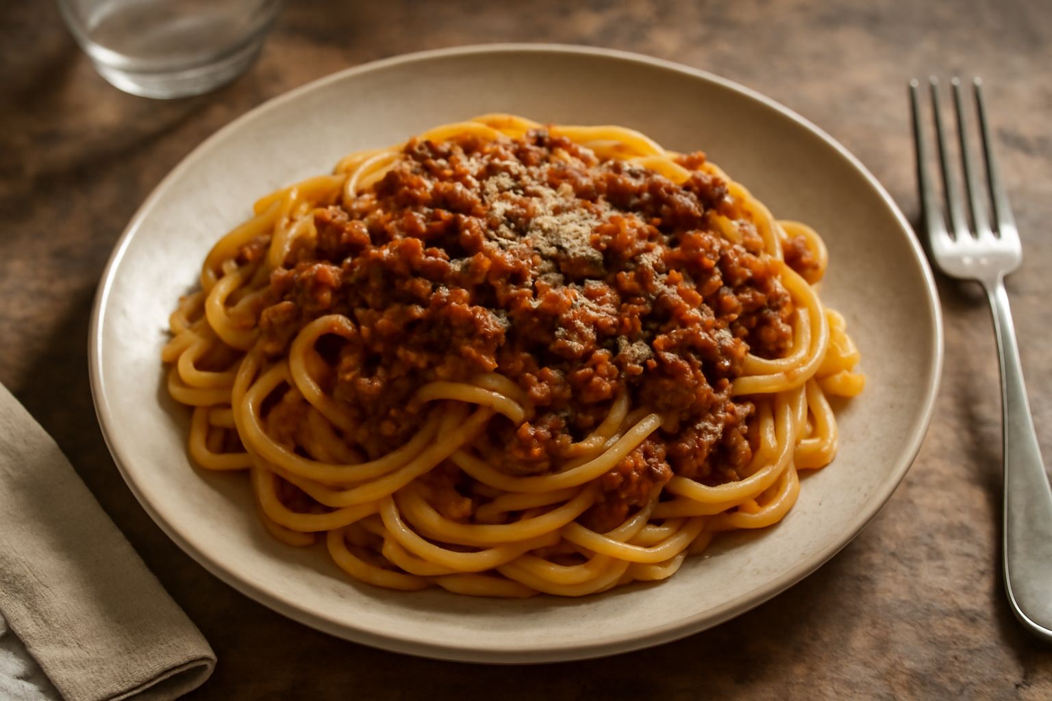 Pasta all'uovo con ragù di carne