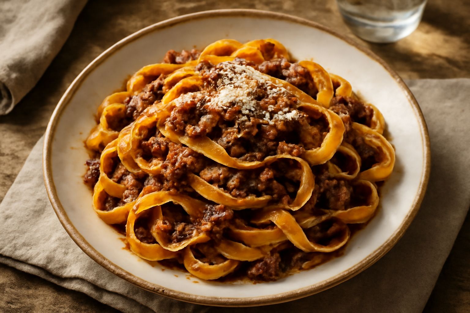 Pasta all'uovo con ragù napoletano