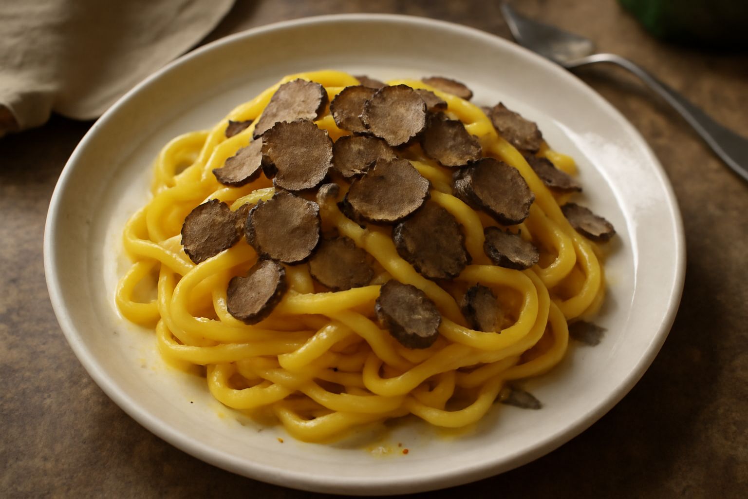Pasta all'uovo con tartufo