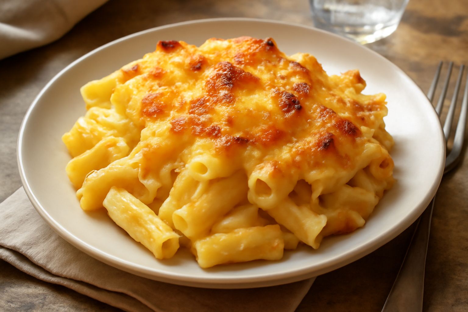 Pasta avanzata al forno con formaggio