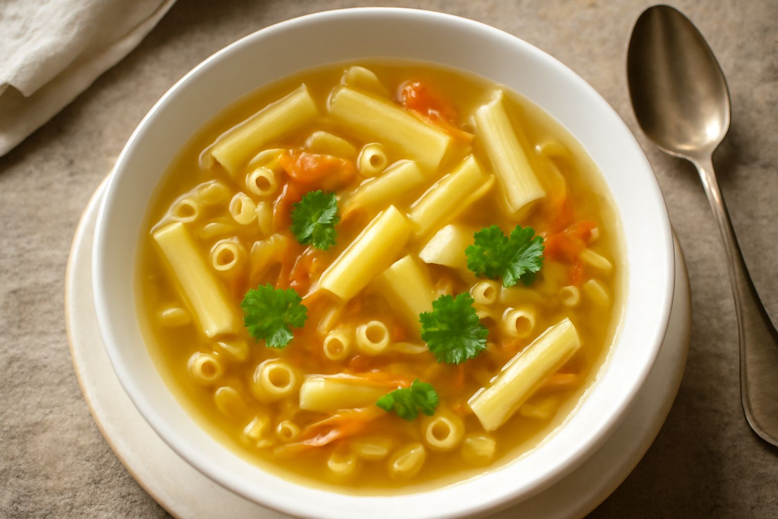 Pasta avanzata in brodo