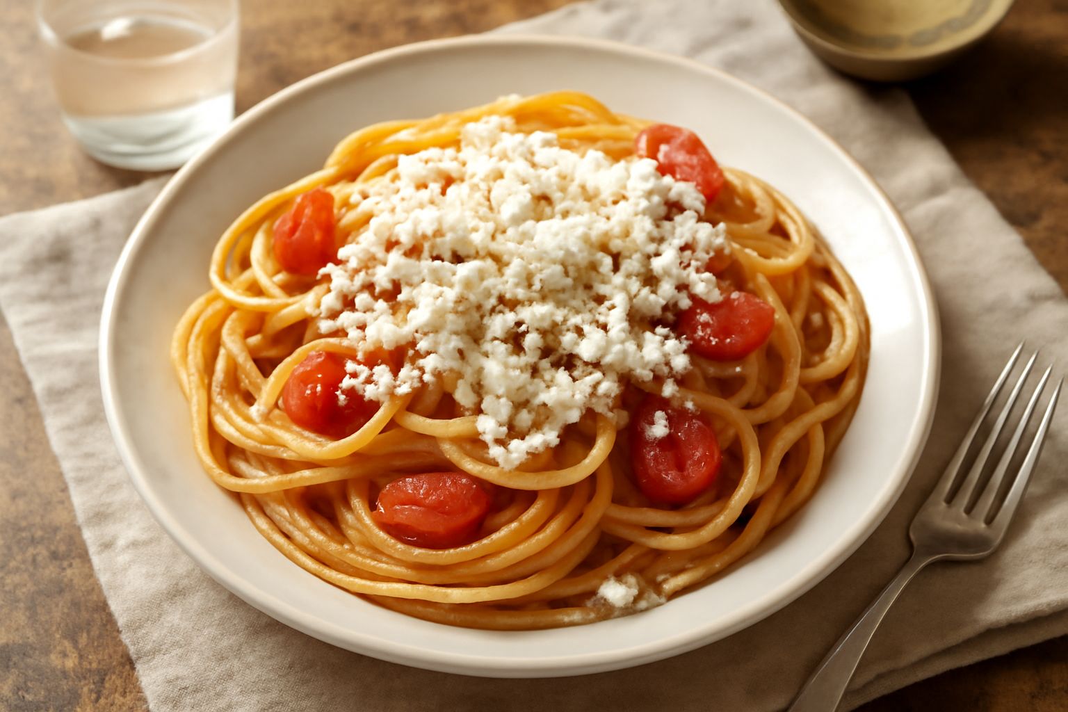 Pasta ca la ricotta salata