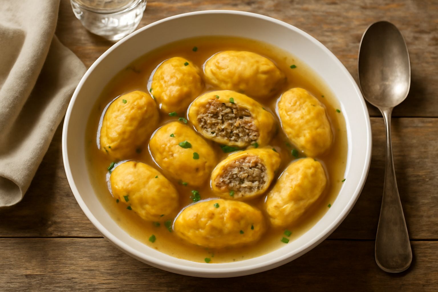 Pasta ca' le sfingi in brodo
